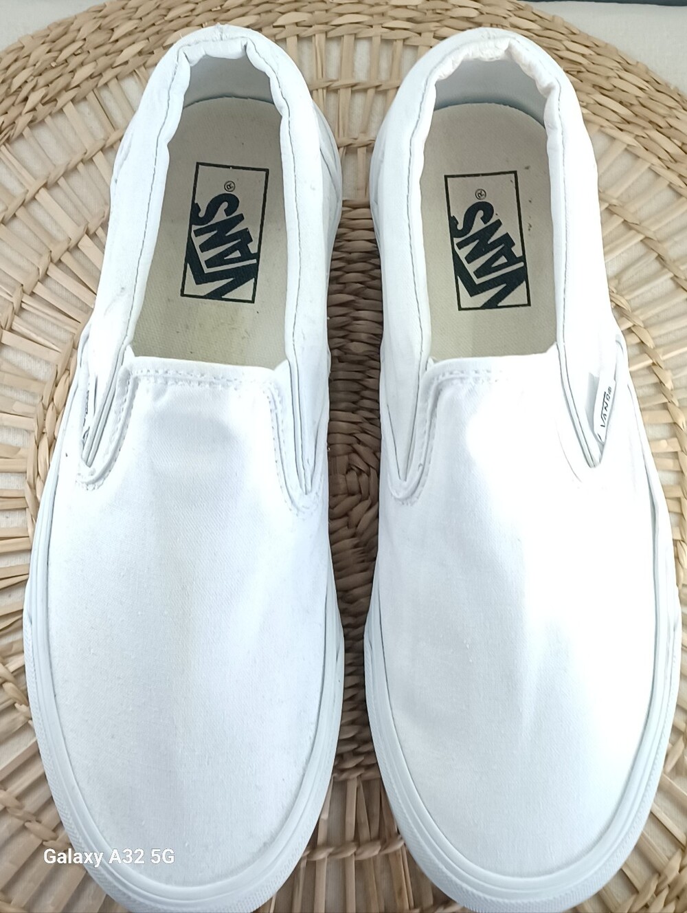 Vans Classic Slip-On Platform Shoes in the True White colorway. Men 8.5 Women 10